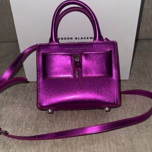 Brandon Blackwood Metallic Fuchsia Mini Bag